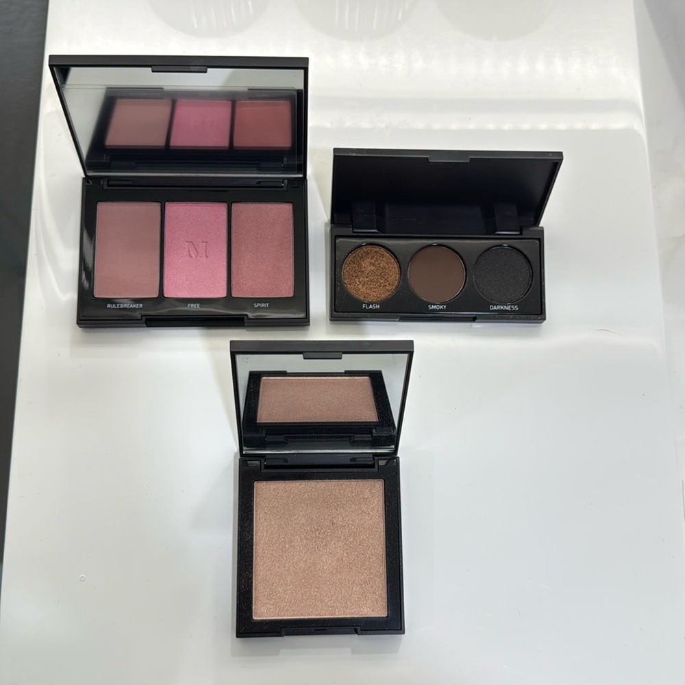 Morphe Blush Palette, Highlighter, and Eyeshadow Palette
